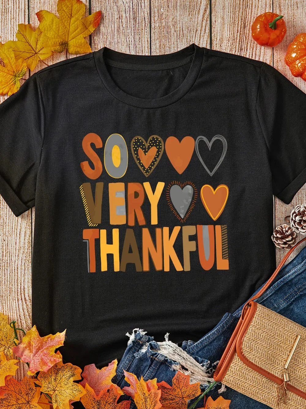 Letter Graphic Round Neck Short Sleeve T-Shirt