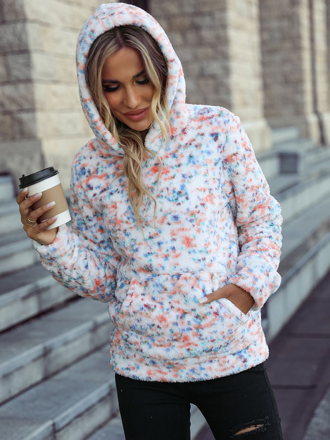 NicholesGifts Women Teddy Hoodie with Pocket NicholesGifts