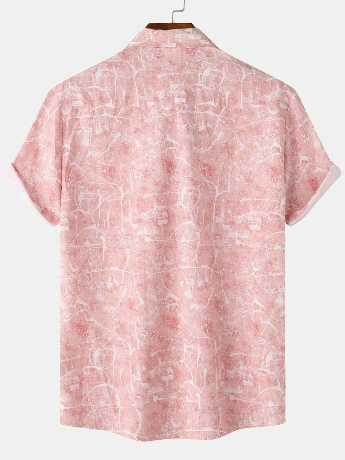 Men's Printed Short Sleeve Button Down Shirt nicholesgifts