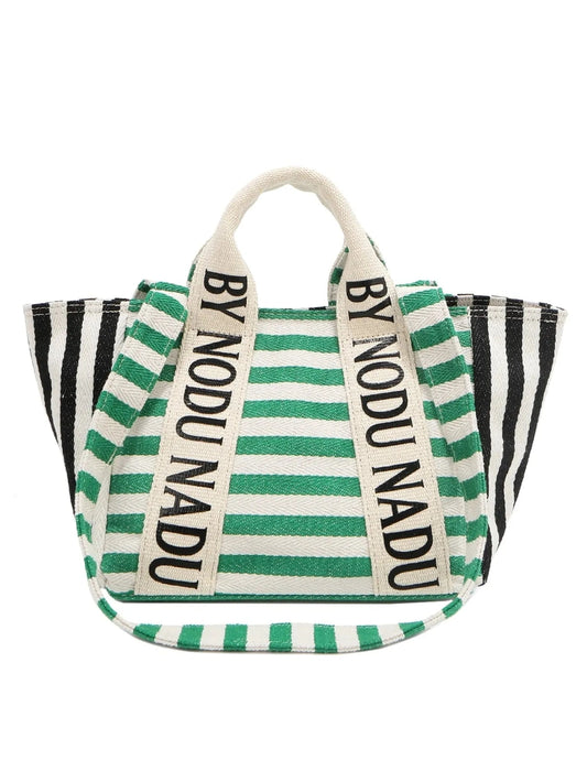 Nicole Lee USA Letter Striped Tote Bag Trendsi