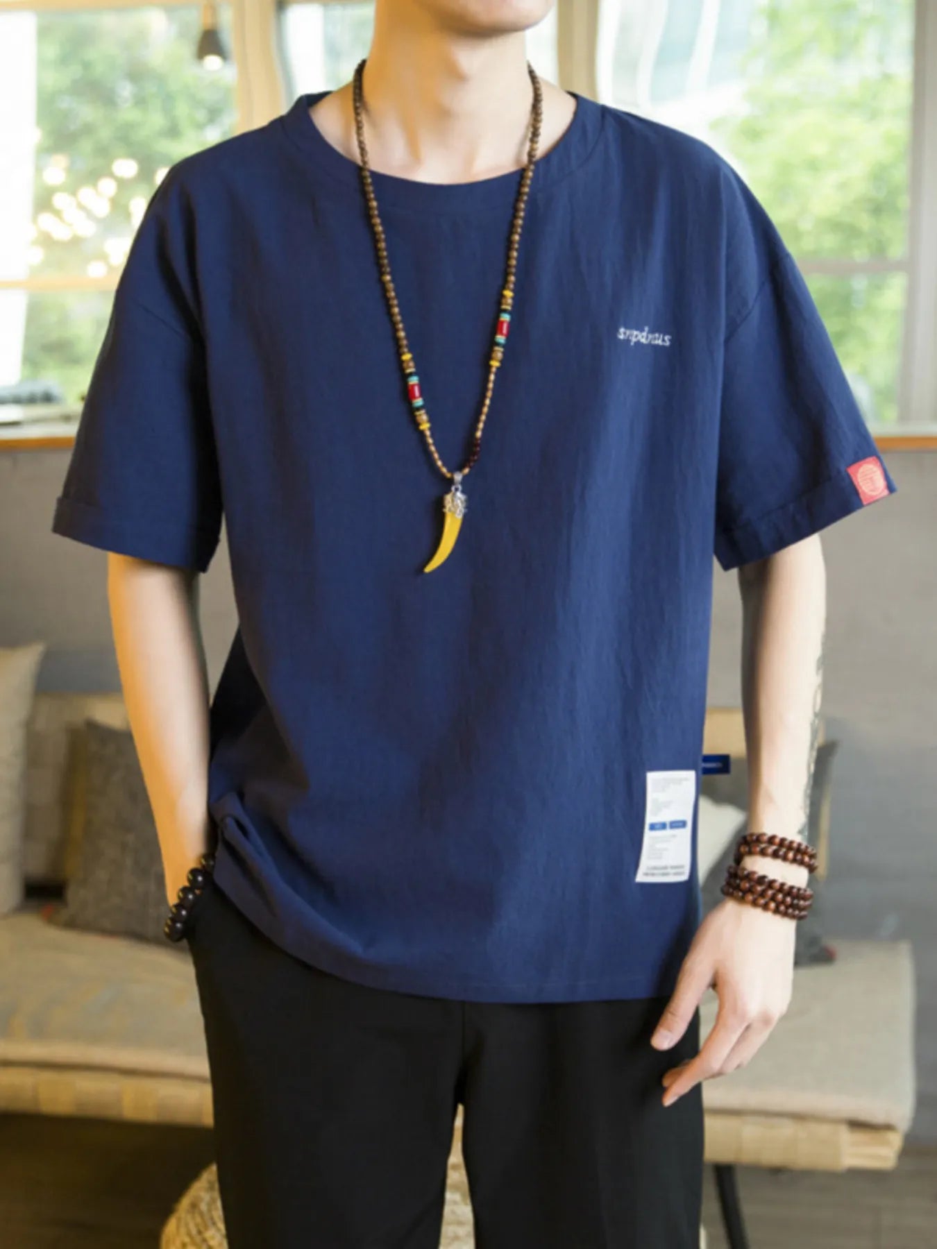 Men's Plus Size Round Neck Short Sleeve T-Shirt Trendsi