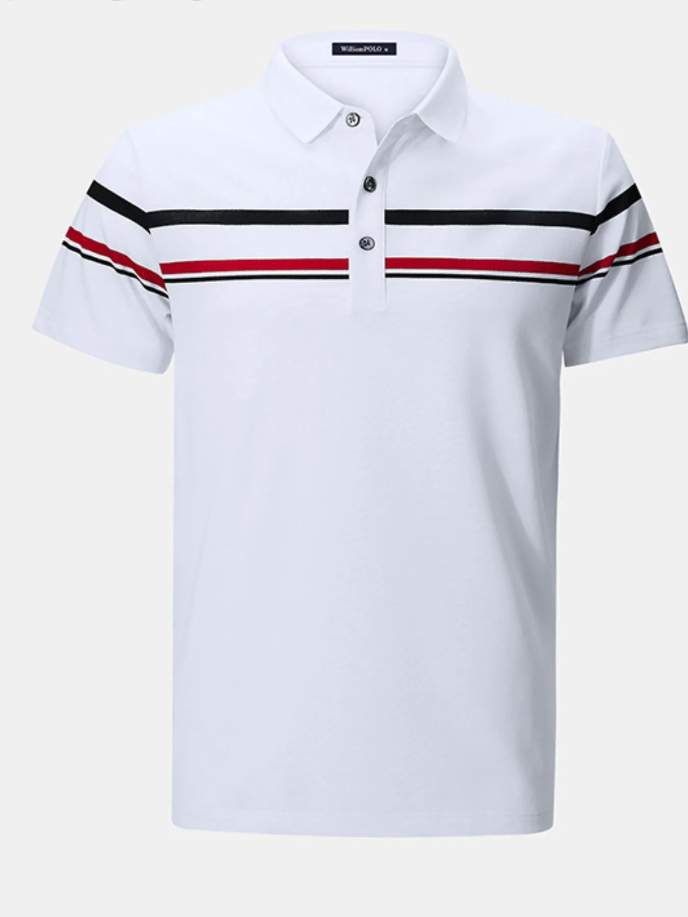 Men's Plus Size Classic Striped Short Sleeve Polo Shirt