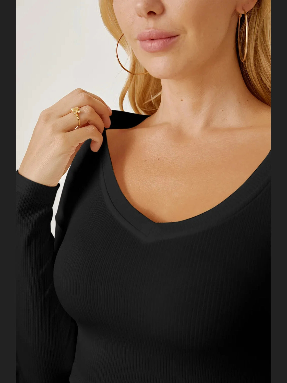 Round Neck Long Sleeve Cropped T-Shirt NicholesGifts