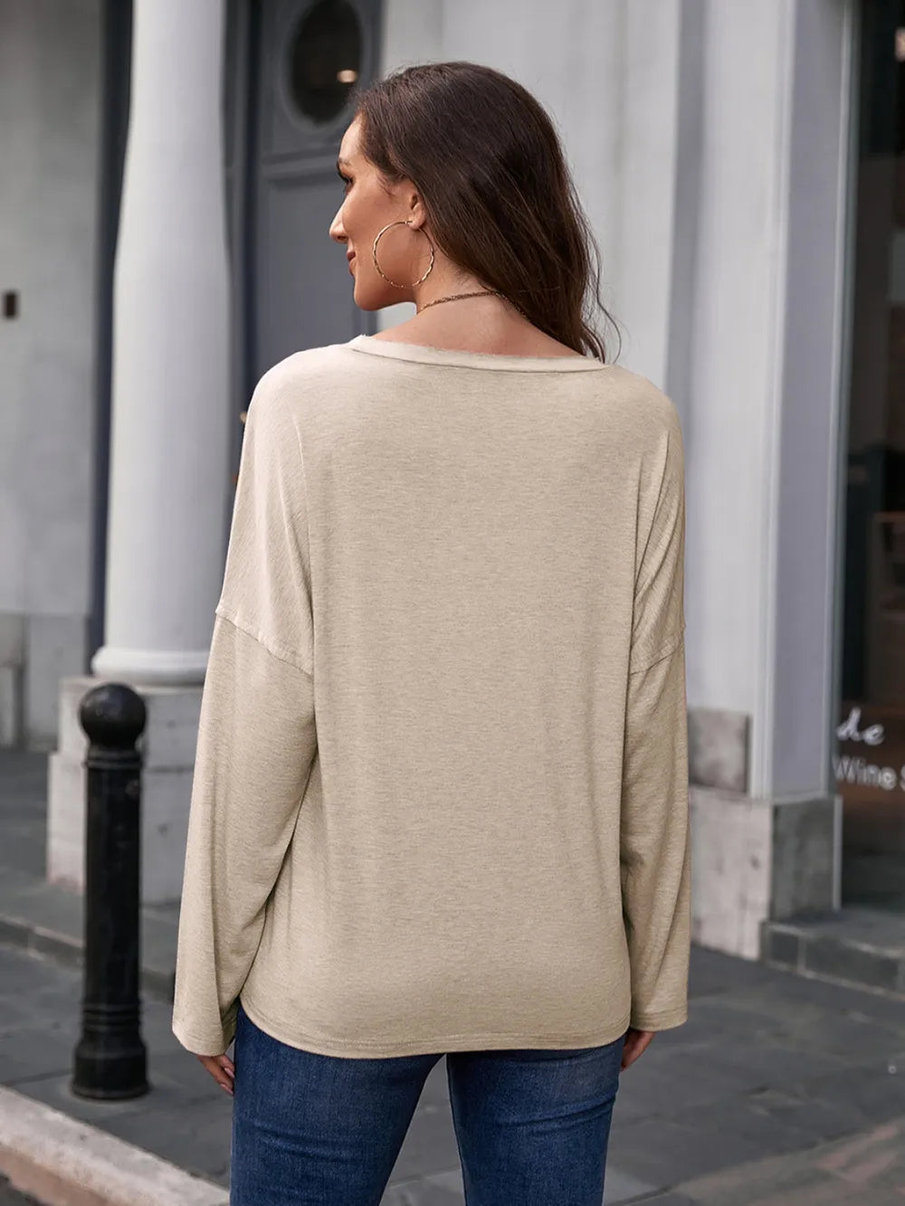 Ivy Lane Butterfly Round Neck Dropped Shoulder Blouse nicholesgifts