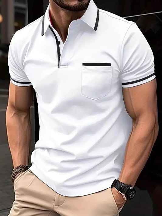 Men's Full Size Collared Neck Short Sleeve Polo Plus Size NicholesGifts