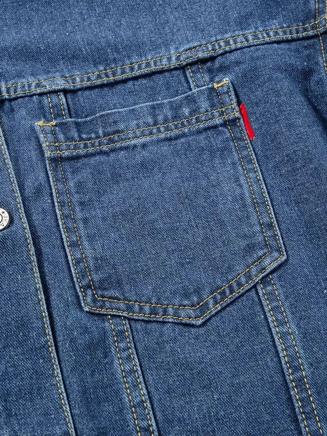 Pocketed Button Up Denim Jacket nicholesgifts