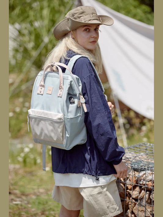 Himawari Water Resistant Canvas Backpack Bag with Side Pockets