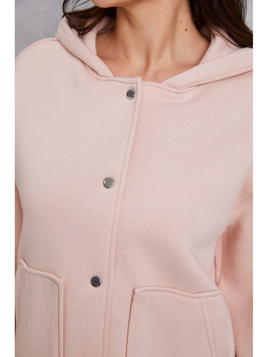 NicholesGifts Women Snap Down Dropped Shoulder Hoodie NicholesGifts