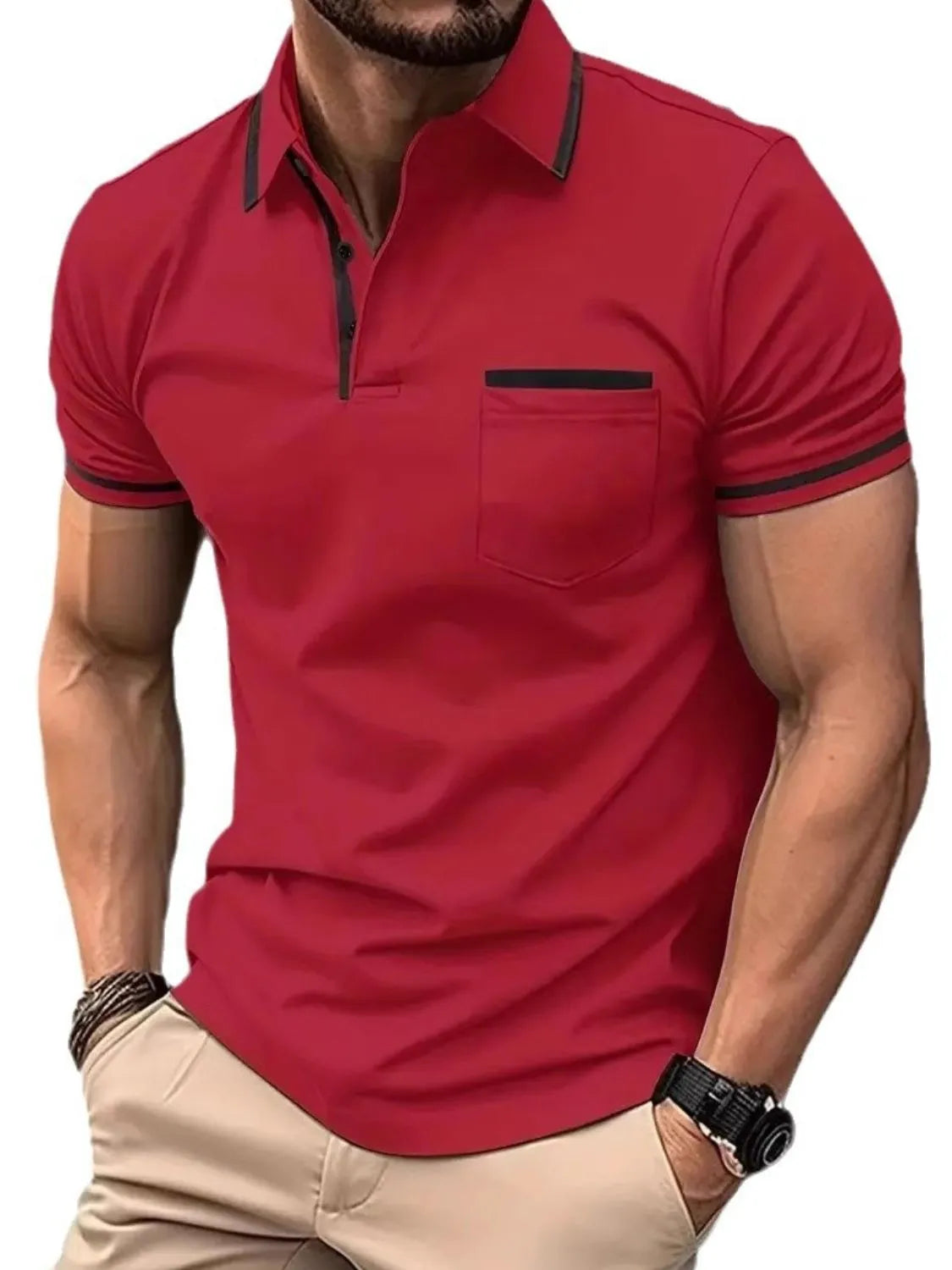 Men's Full Size Collared Neck Short Sleeve Polo Plus Size NicholesGifts