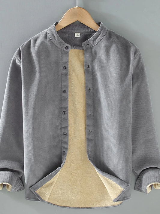 Men's Plus Size Button Up Long Sleeve Jacket