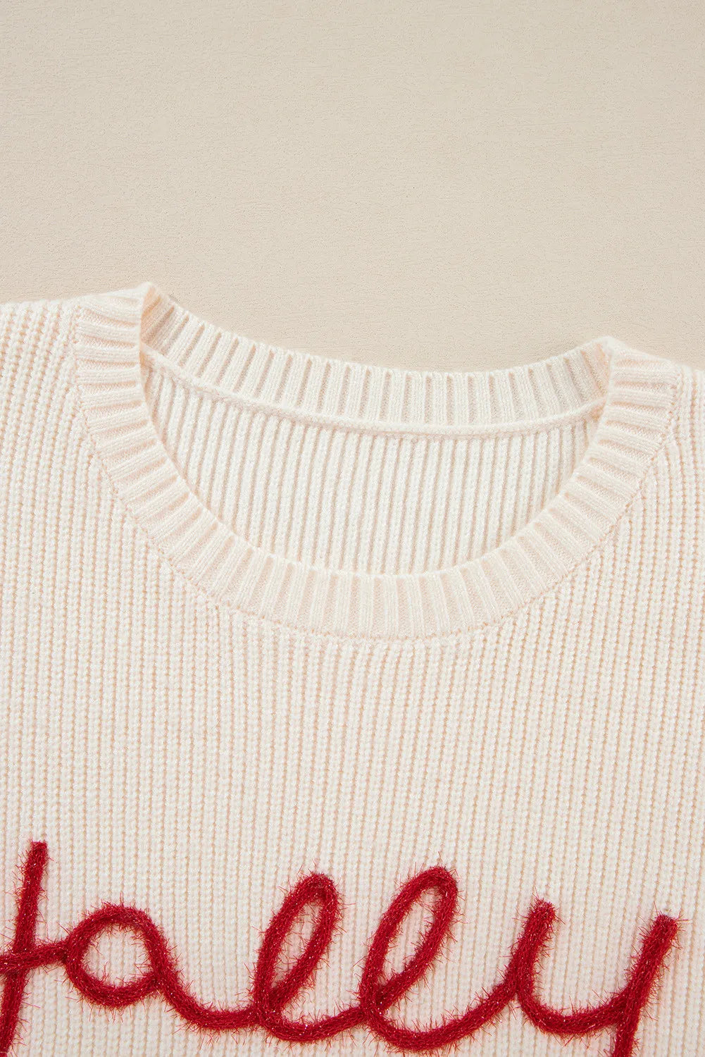Letter Round Neck Long Sleeve Sweater NicholesGifts