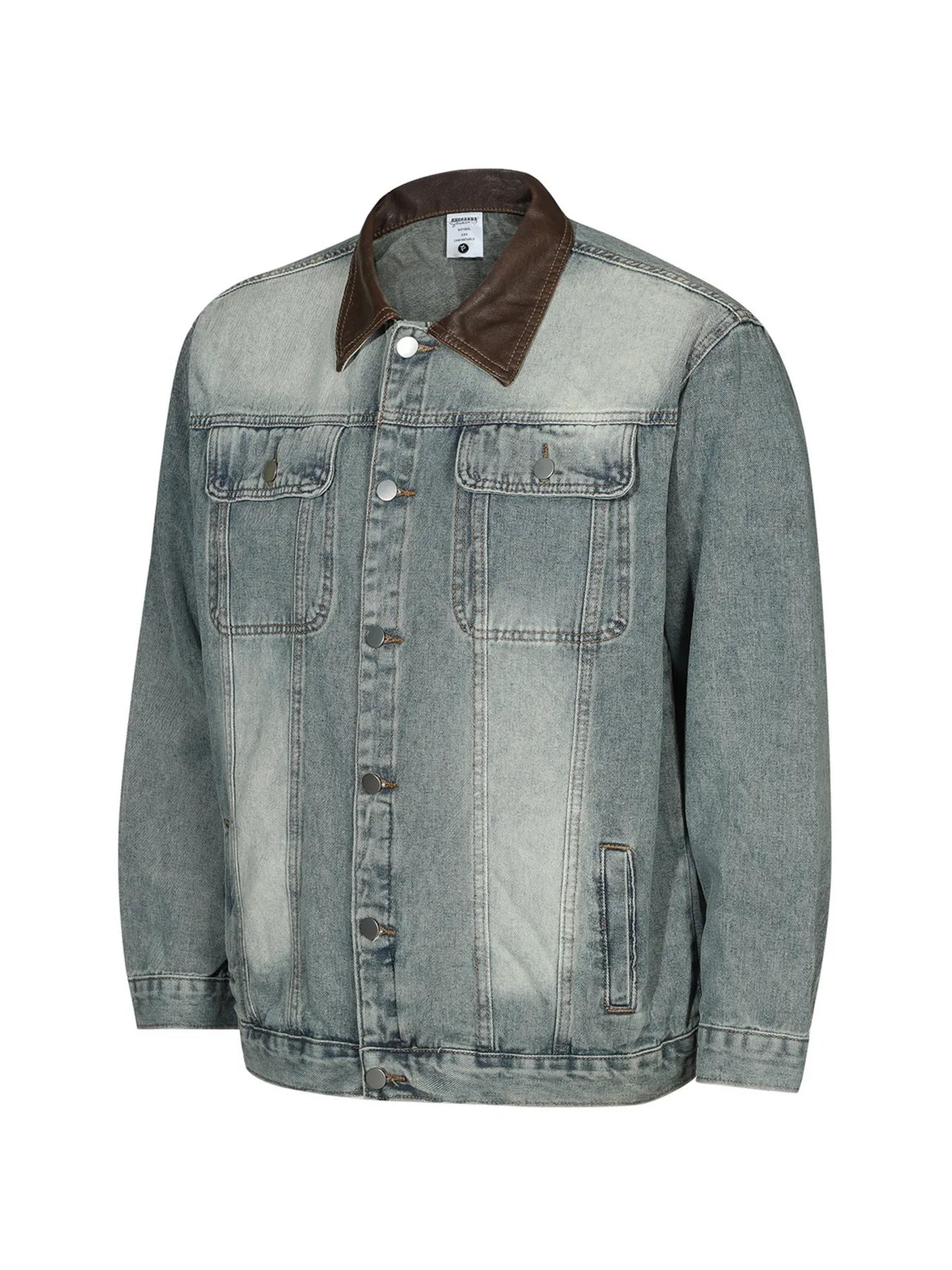 Men's Button Up Long Sleeve Denim Jacket Trendsi