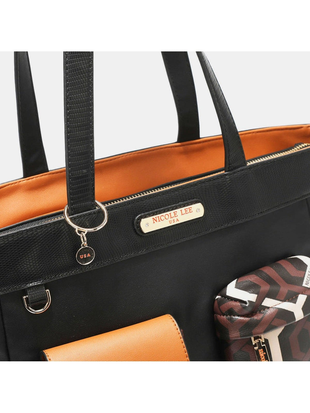 Women Nicole Lee USA Geometric Pattern Tote Bag NicholesGifts