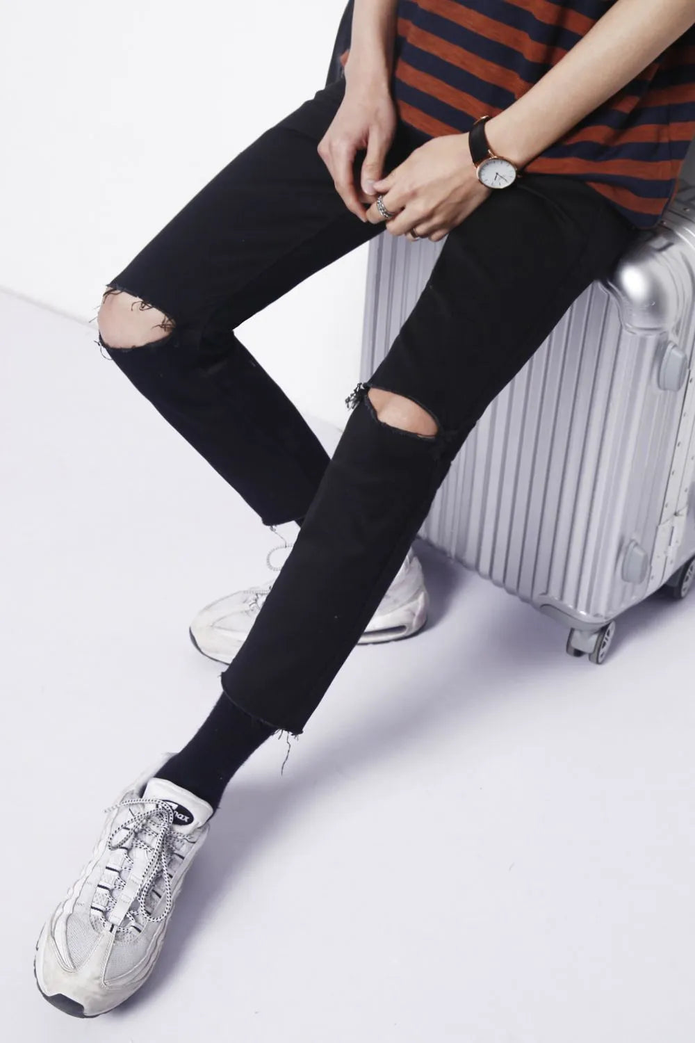 Men's Distressed Skinny Jeans Trendsi