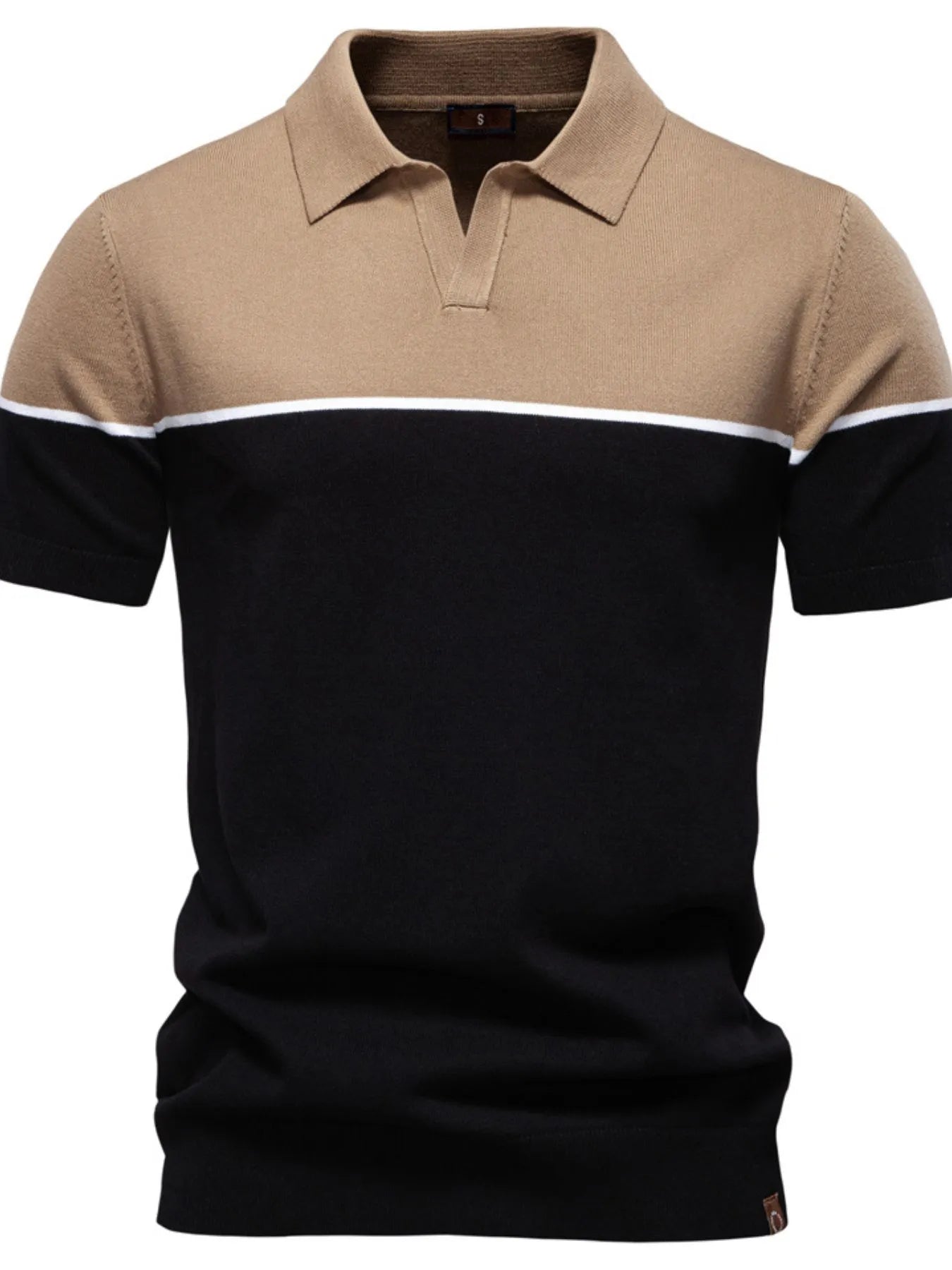 Men's Color Block Short Sleeve Knit Polo Shirt