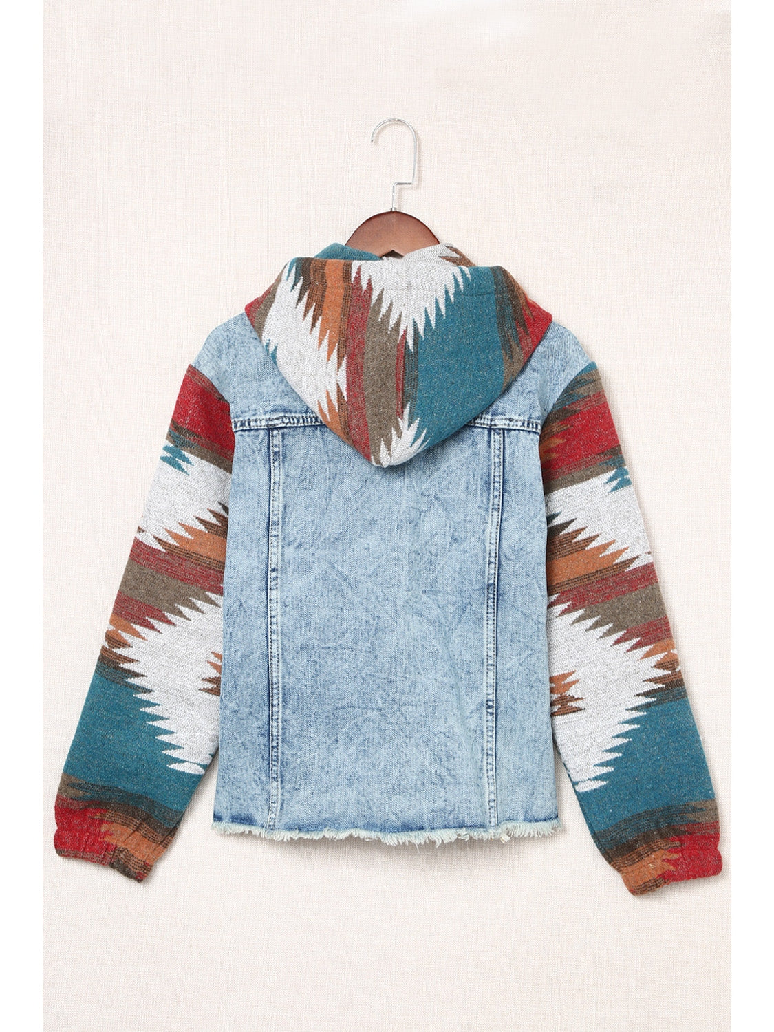 Women Drawstring Hooded Pocketed Denim Jacket NicholesGifts