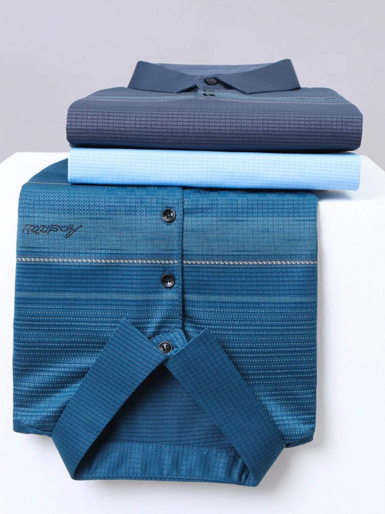 Men's Plus Size Striped Quick-Dry Short Sleeve Polo Shirt