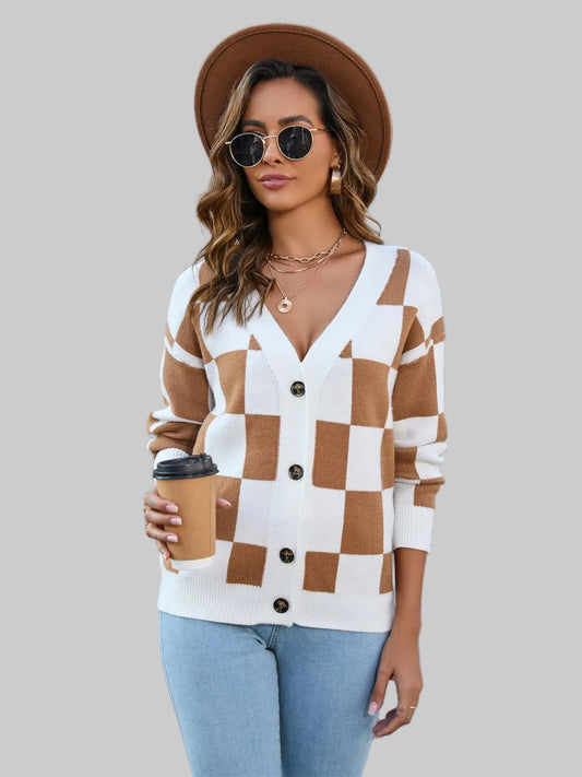 Women Angel Wings Button-Up V-Neck Dropped Shoulder Cardigan nicholesgifts