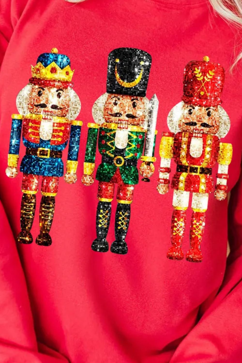 Nutcracker Round Neck Long Sleeve Sweatshirt NicholesGifts