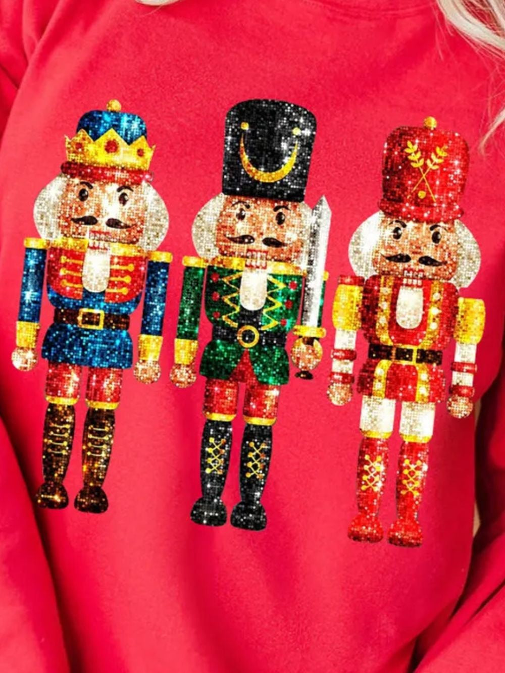 Nutcracker Round Neck Long Sleeve Sweatshirt NicholesGifts