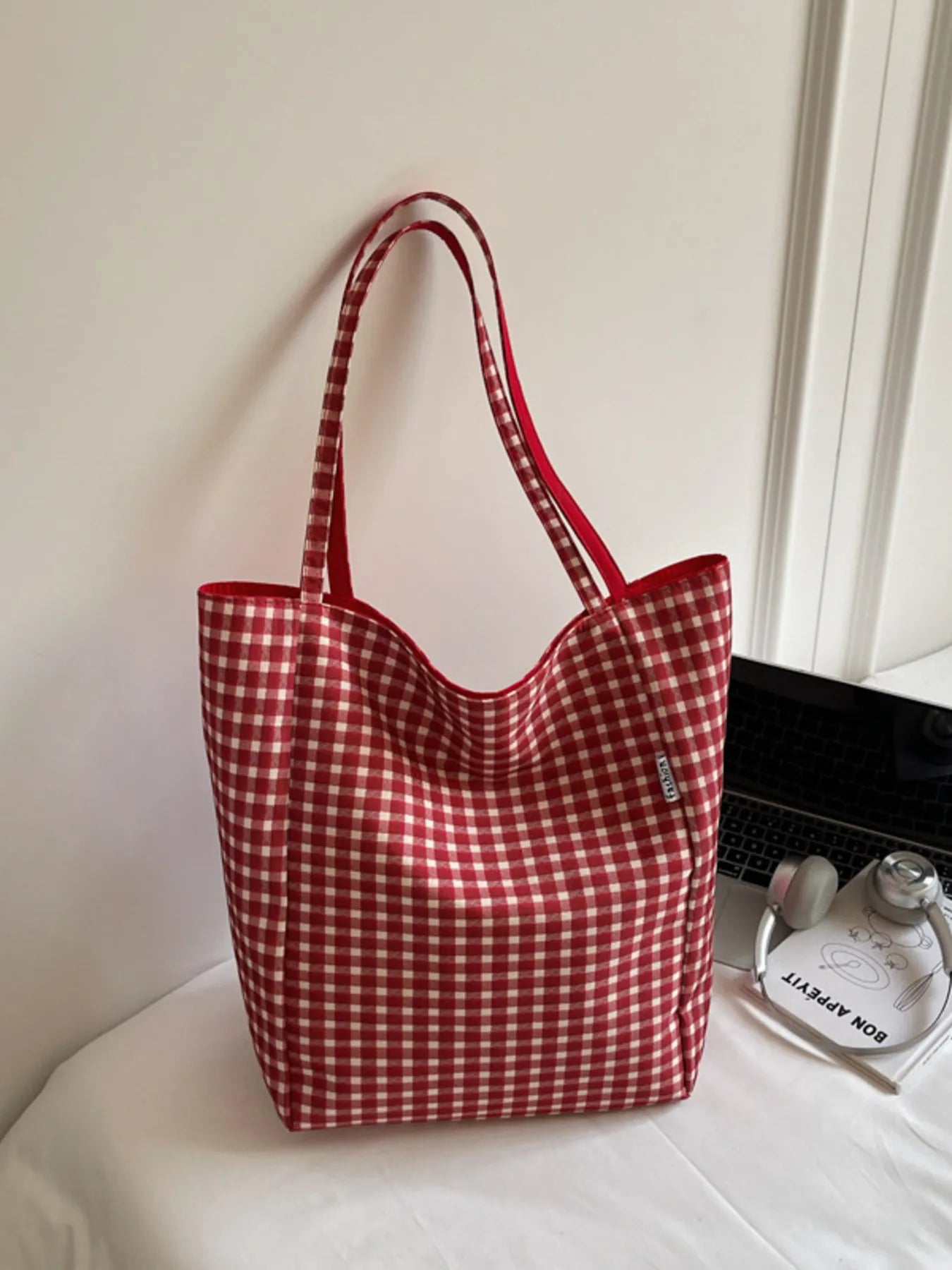 Plaid Pattern Tote Bag Trendsi