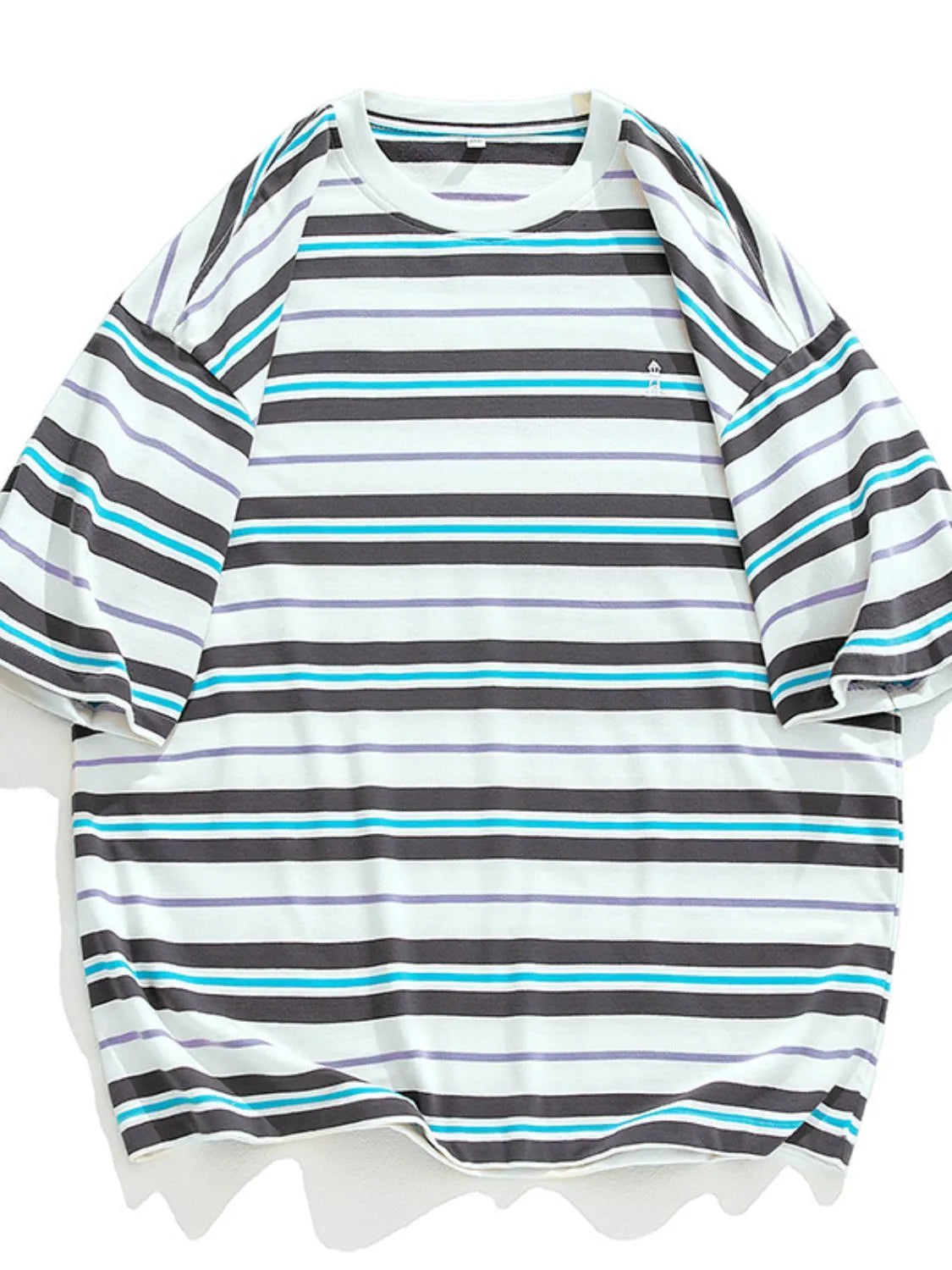 Men's Plus Size Basic style Round Neck Striped T-Shirt