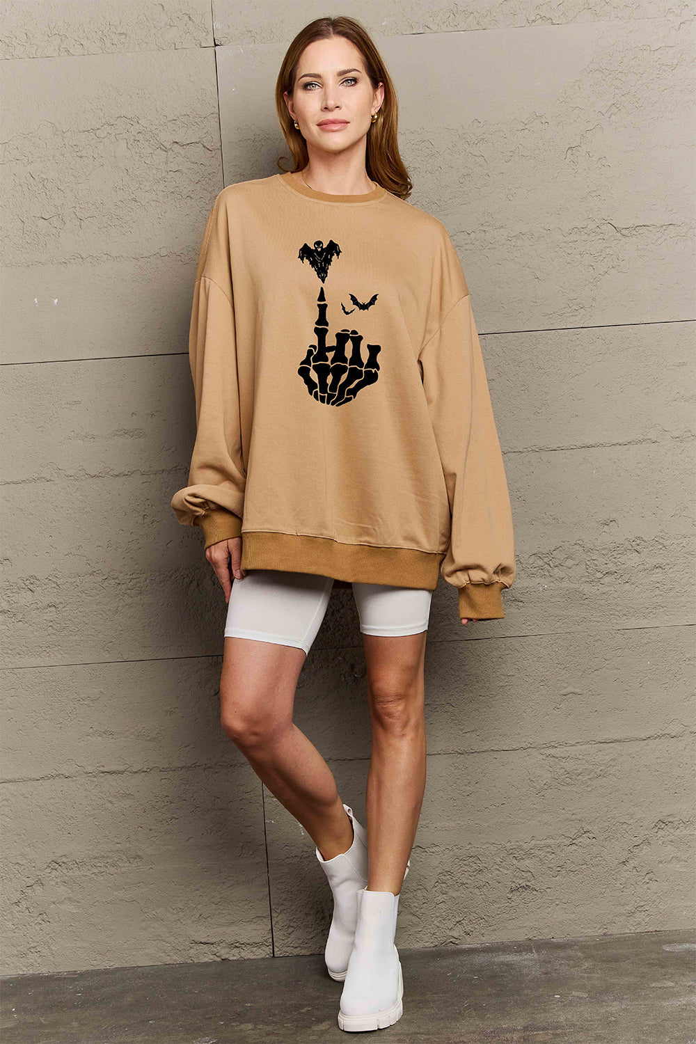 Women Simply Love Full Size Halloween Element Graphic Sweatshirt NicholesGifts