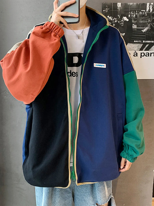 Men's Color Block Zip Up Jacket