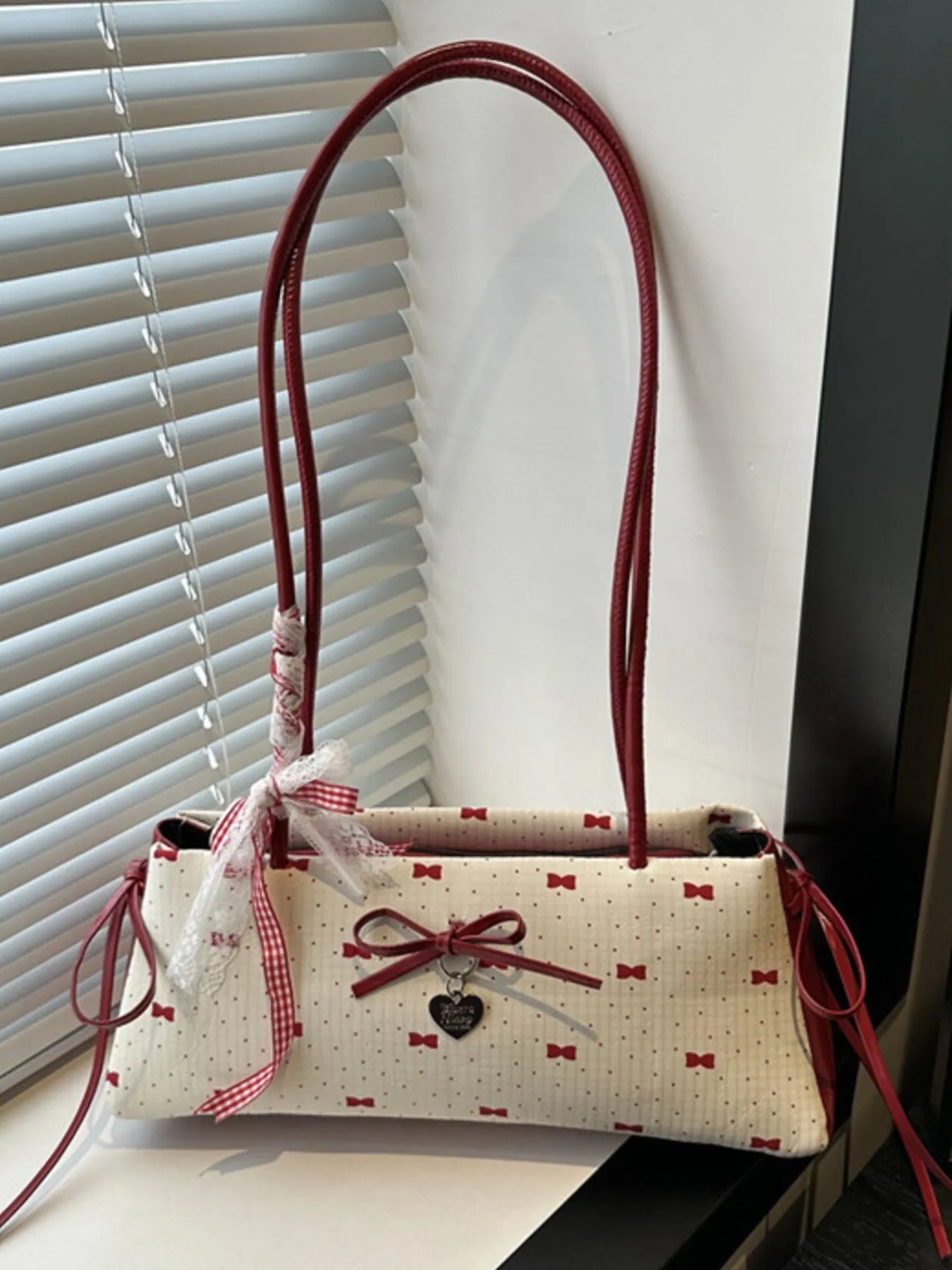 Bow Print Shoulder Bag Trendsi