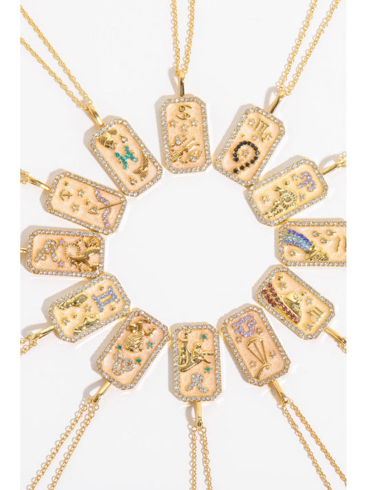 Rhinestone Constellation Pendant Copper Necklace