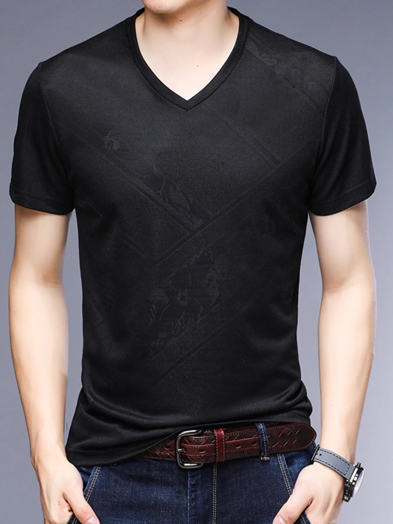 Men's Plus Size V-Neck Short Sleeve T-Shirt NicholesGifts