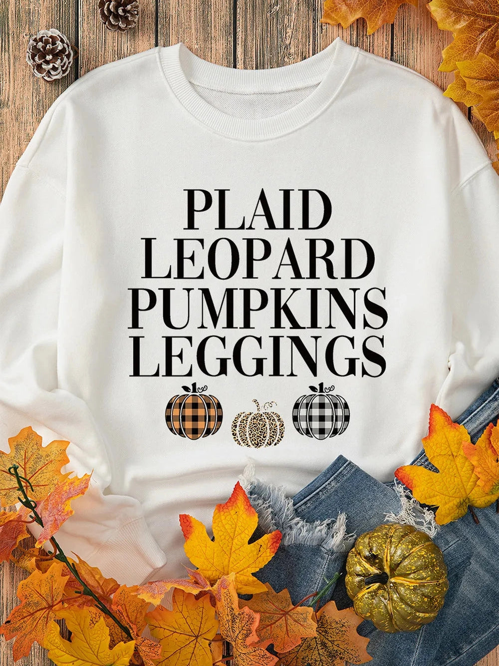Letter Graphic Round Neck Long Sleeve Sweatshirt Trendsi