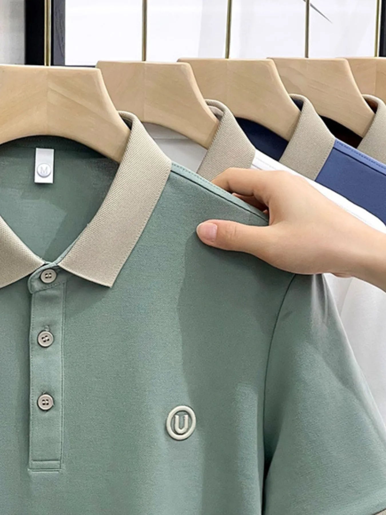 Men's Plus Size Breathable Short Sleeve Contrast Polo