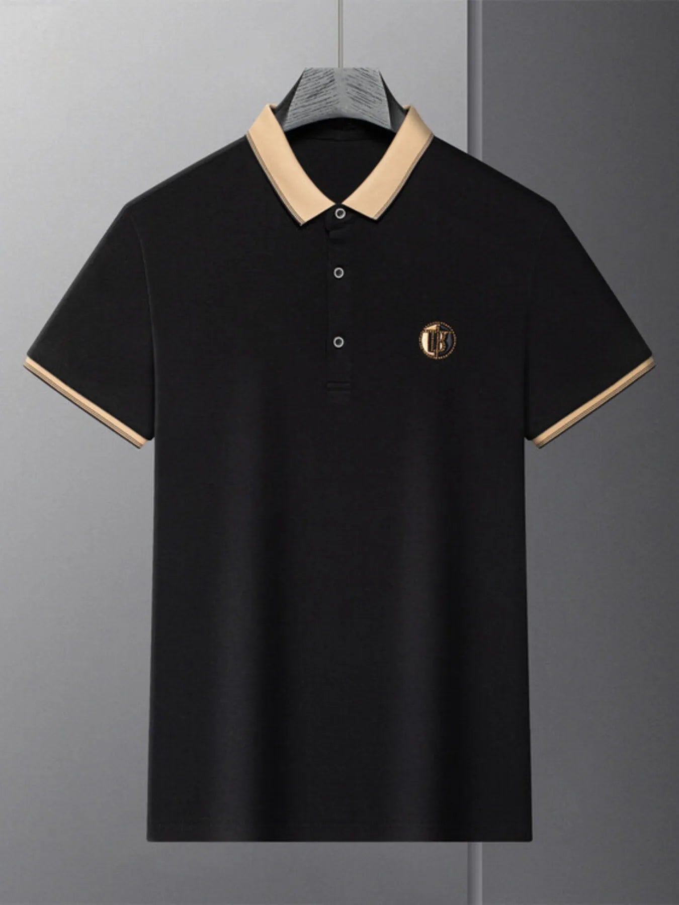 Men's Plus Size Contrast Collar Short Sleeve Polo Shirt