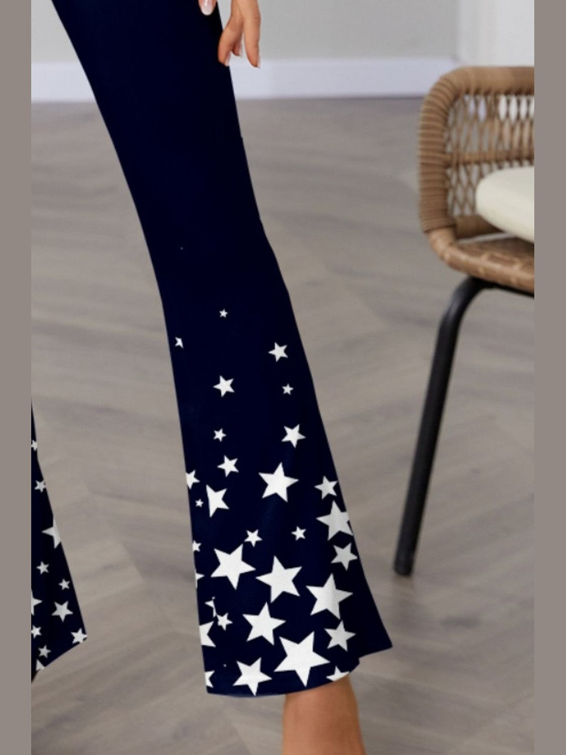 Star Elastic Waist Bootcut Pants NicholesGifts