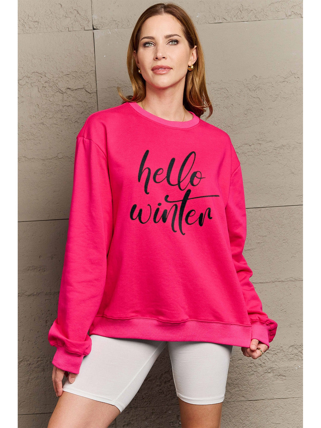 Simply Love Full Size HELLO WINTER Graphic Sweatshirt NicholesGifts