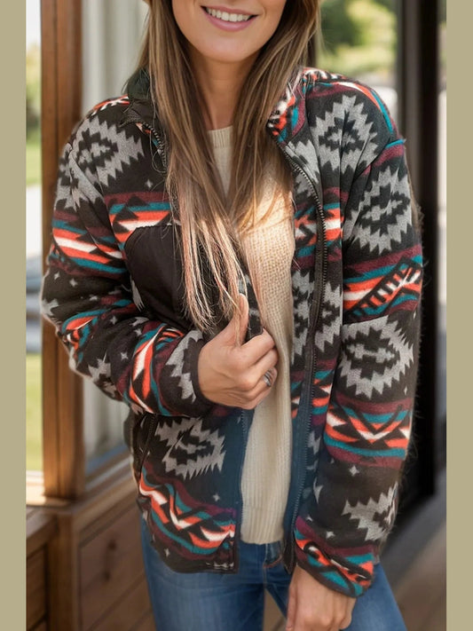 Zip Up Long Sleeve Jacket Trendsi