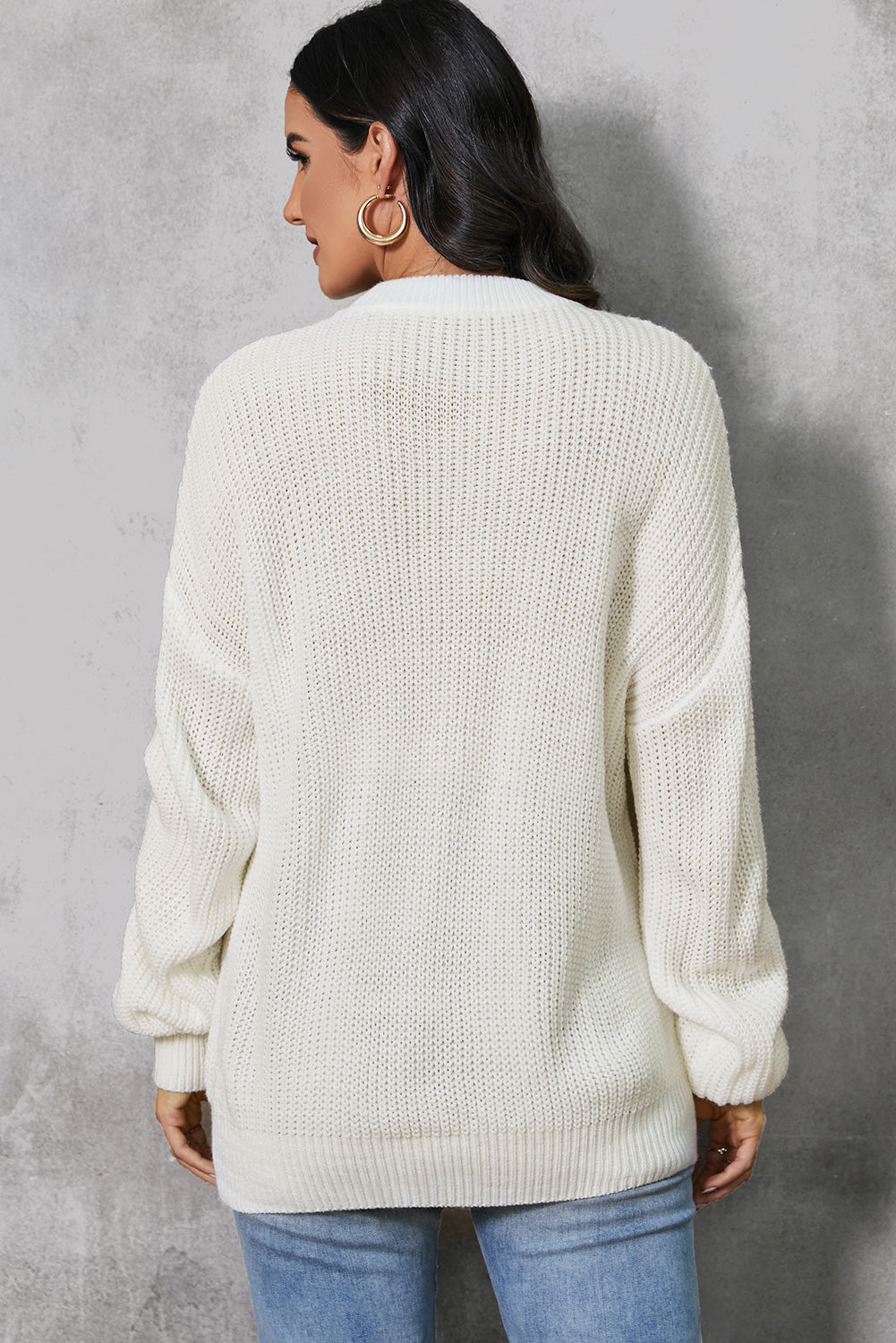 Pumpkin Embroidery Long Sleeve Sweater NicholesGifts