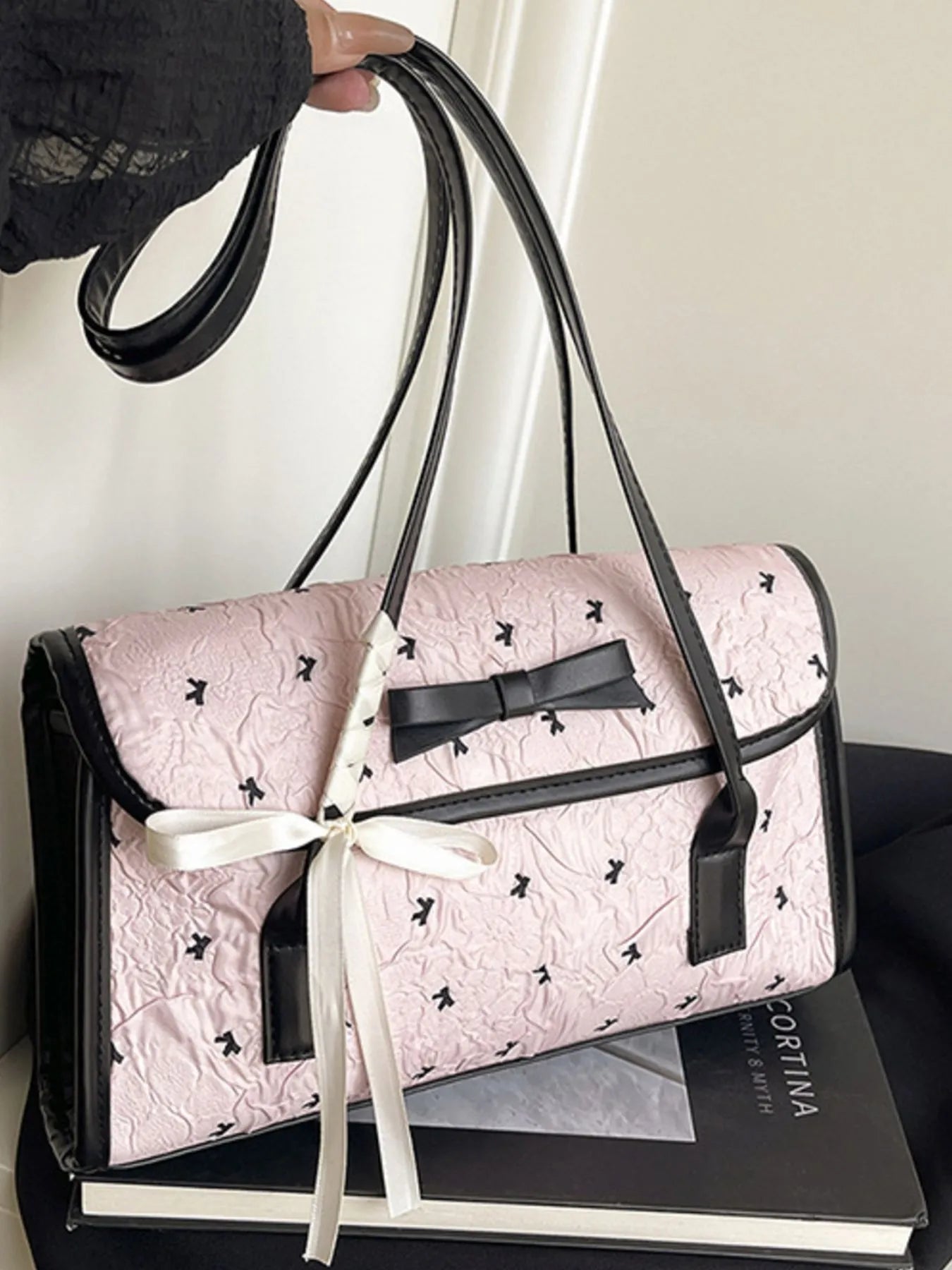 Bow PU Leather Shoulder Bag Trendsi