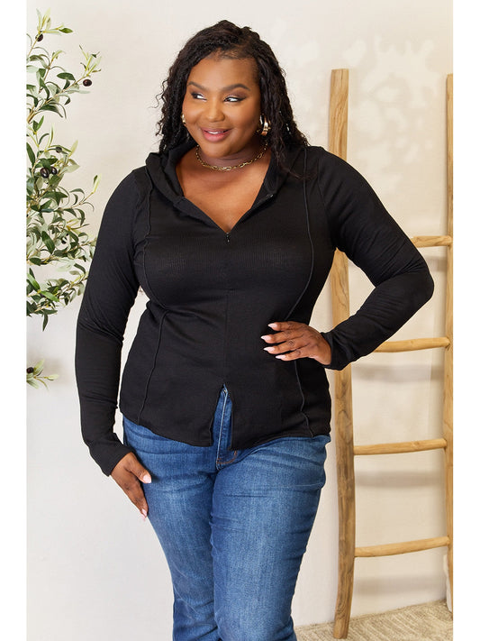 NicholesGifts Women Culture Code Full Size Exposed Seam Long Sleeve Hoodie NicholesGifts