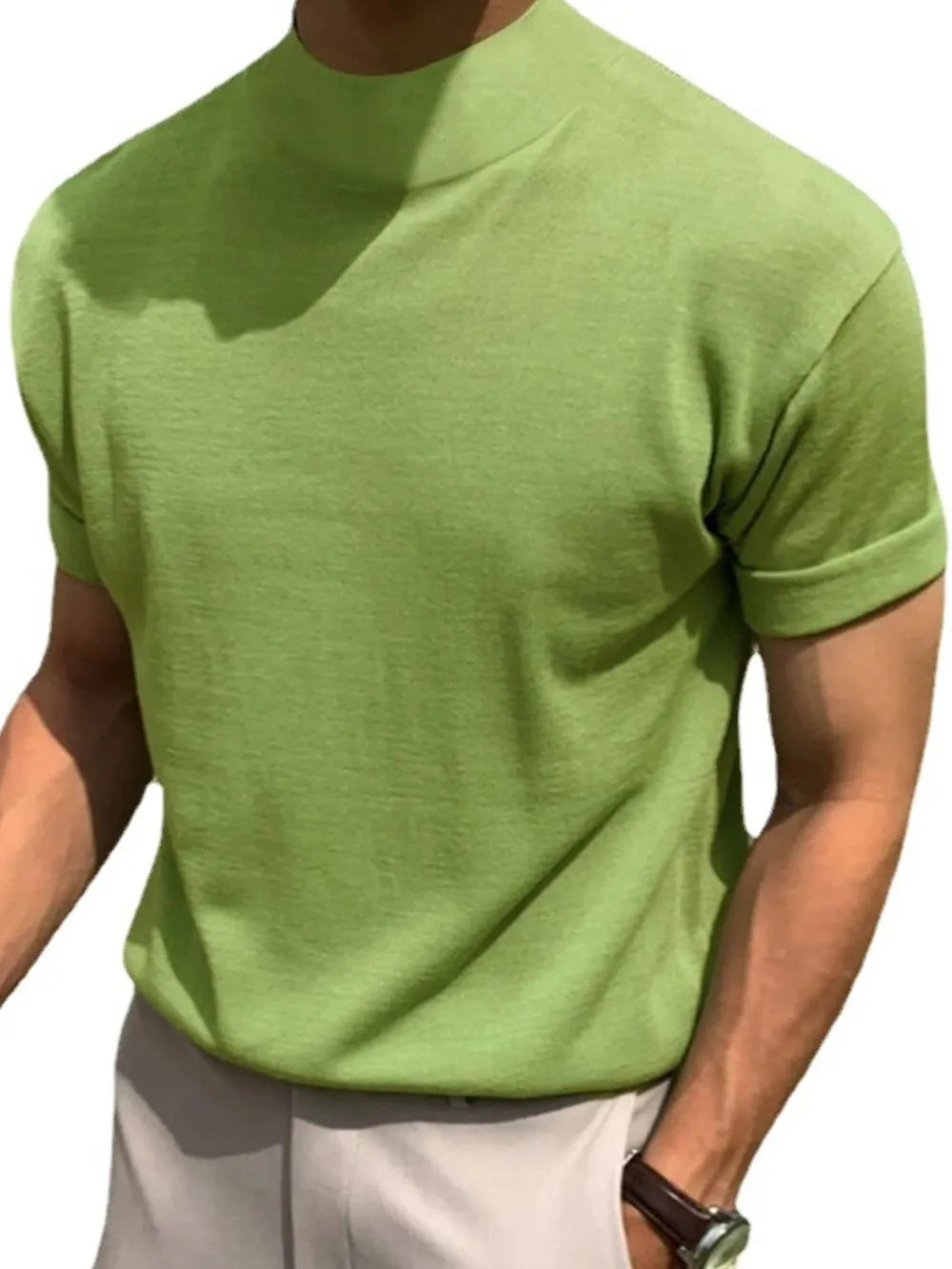 Men's Full Size Mock Neck Short Sleeve T-Shirt Plus Size NicholesGifts
