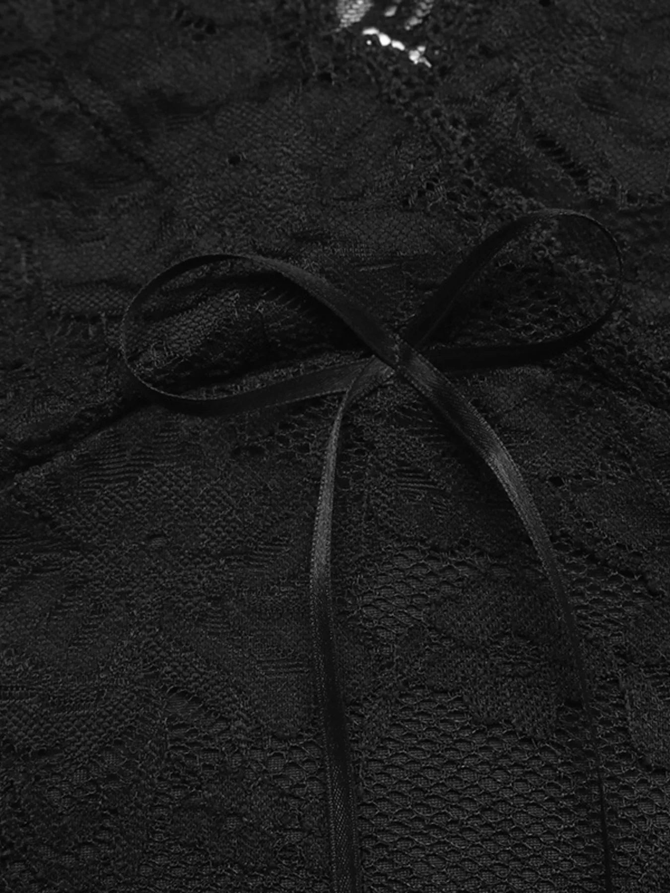 Lace V-Neck Long Sleeve Top Trendsi