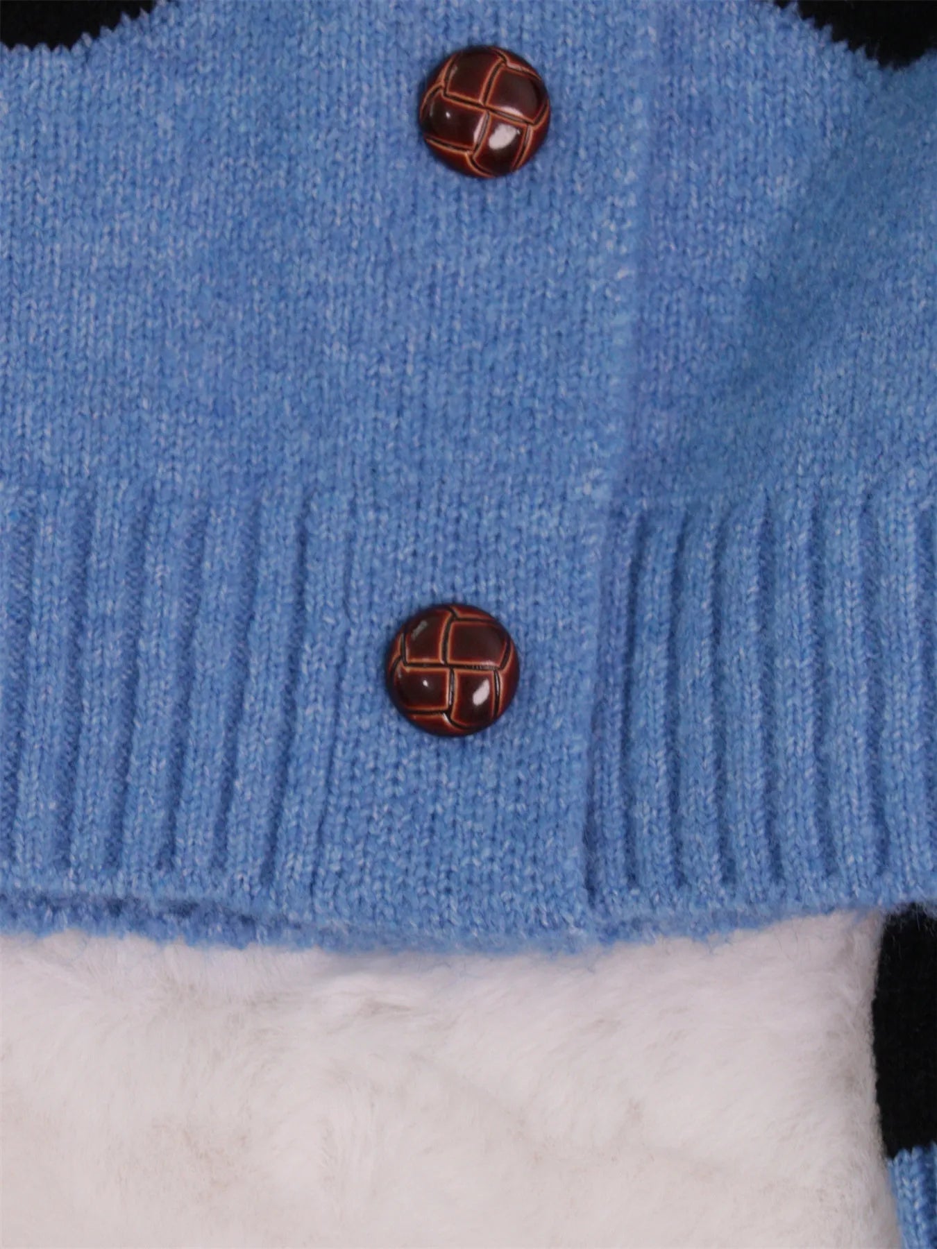 Button-Front Contrast Trim Cardigan