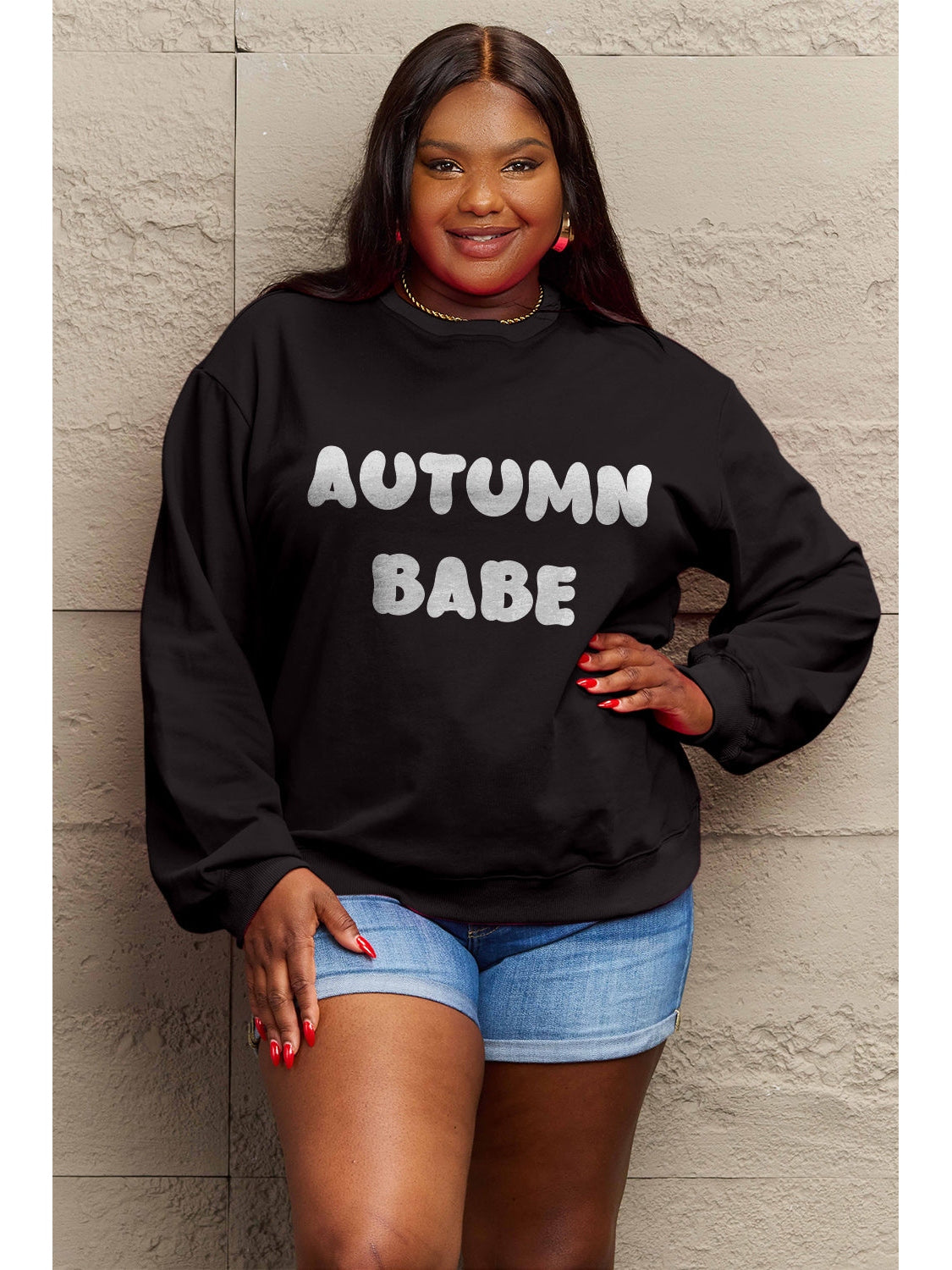 Simply Love Full Size AUTUMN BABE Graphic Sweatshirt NicholesGifts