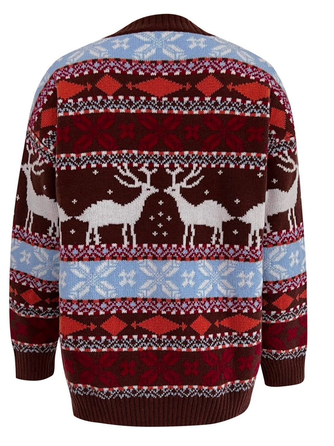 Geometric Round Neck Dropped Shoulder Sweater NicholesGifts