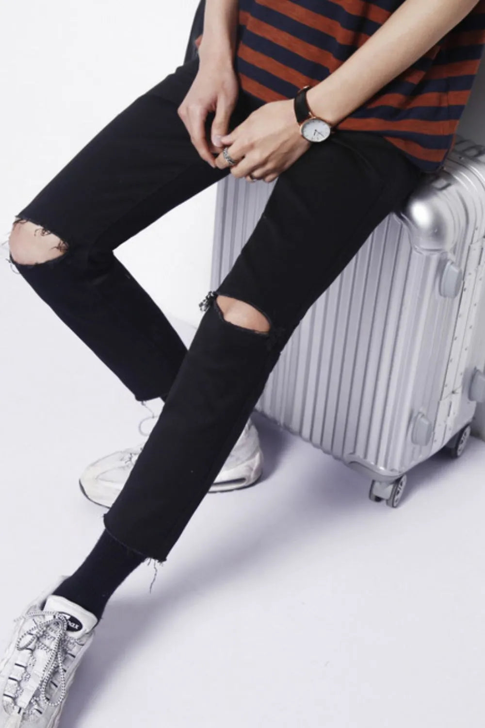 Men's Distressed Skinny Jeans Trendsi