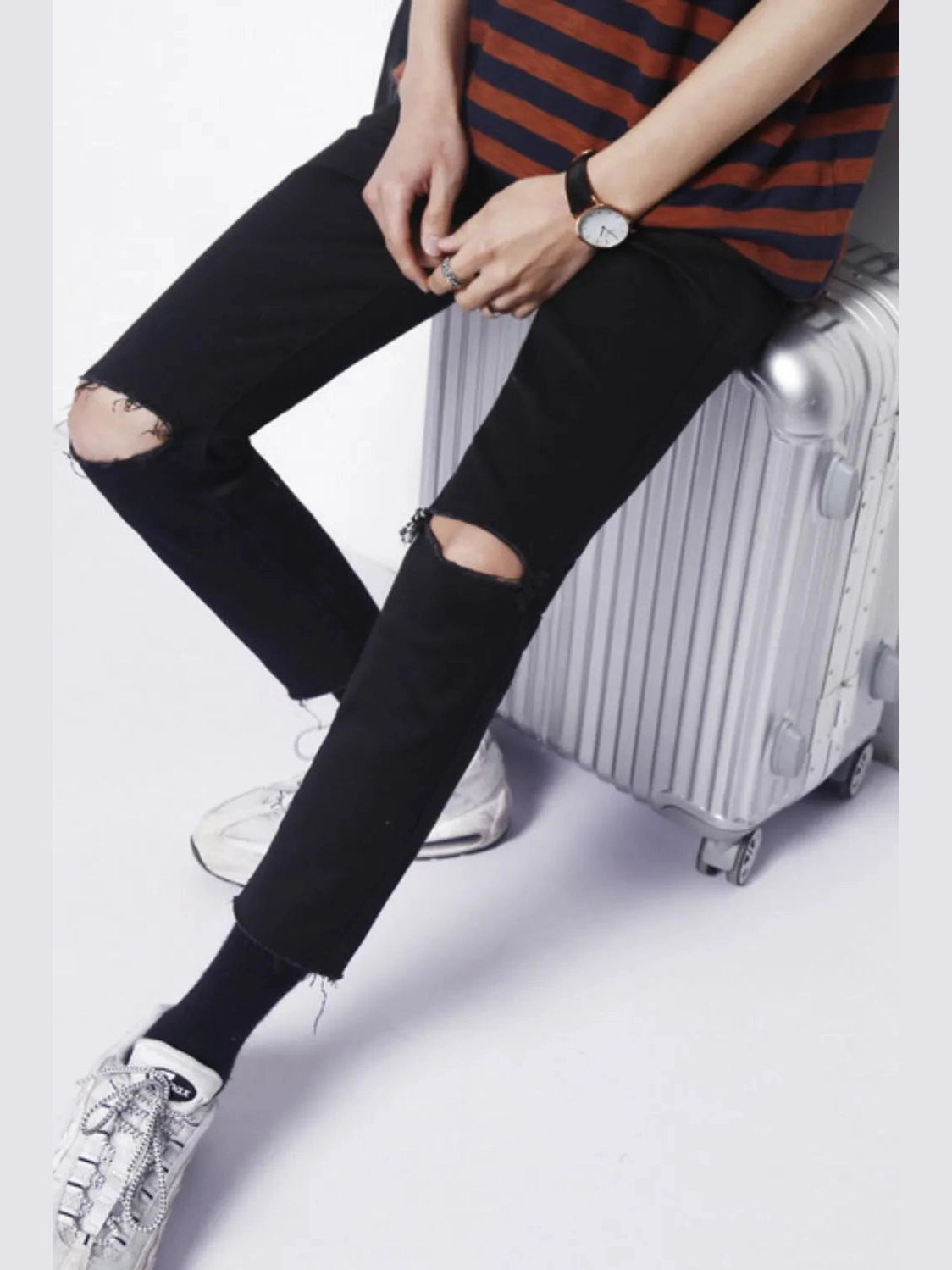 Men's Distressed Skinny Jeans Trendsi