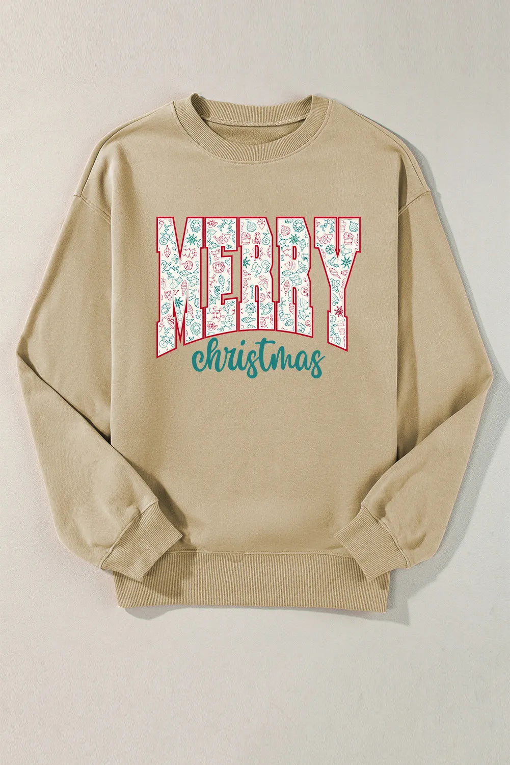 NicholesGifts Women Merry Christmas Round Neck Long Sleeve Christmas Sweatshirt NicholesGifts