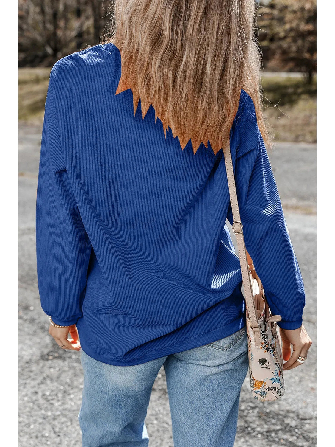 Women Game Day Round Neck Long Sleeve Sweatshirt NicholesGifts