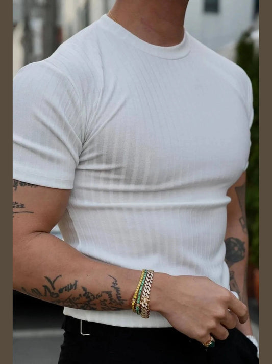 Men's Plus Size Round Neck Short Sleeve T-Shirt Trendsi